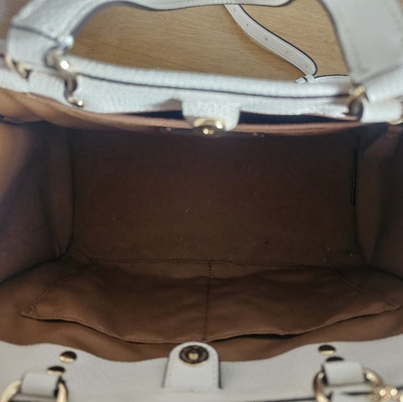 COACH Dempsey Patch Leather Carryall Bag with Strap White - Picture 5 of 8